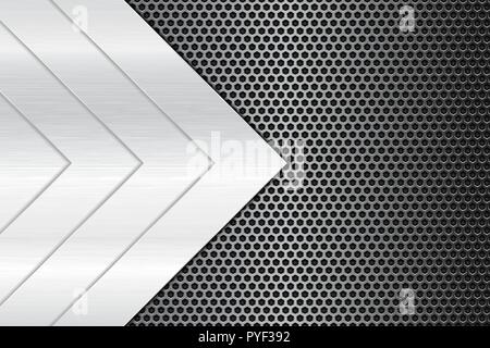 Fond en acier perforé en métal avec éléments triangle Illustration de Vecteur