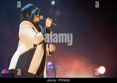 Manchester, UK. 27 octobre 2018. Gabrielle soutenir Rick Astley à la Manchester Arena sur sa tournée britannique, Manchester 27/10/2018 Banque D'Images