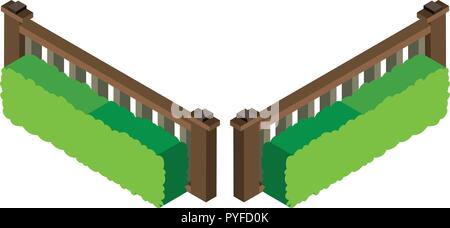 La conception 3D pour clôture en bois illustration Illustration de Vecteur