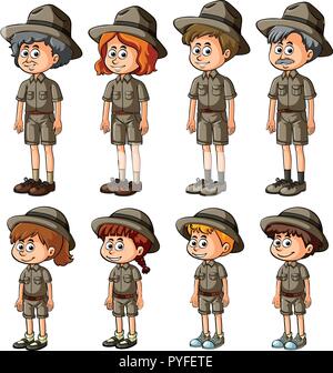 Personnes dans safari outfit illustration Illustration de Vecteur