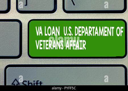 Signe texte montrant prêt Va U.S Departament des anciens combattants. Forces armées photo conceptuelle l'aide financière. Banque D'Images