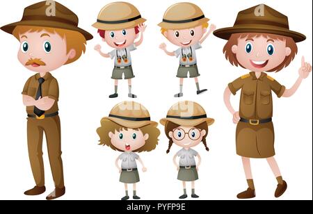 Park Rangers en uniforme illustration Illustration de Vecteur