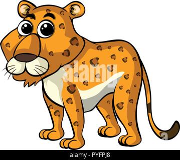 Cheetah sur fond blanc illustration Illustration de Vecteur