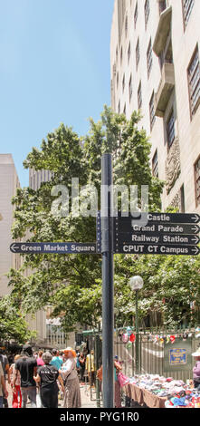 Cape Town - 2011 : pancarte près de Green Market Square Banque D'Images