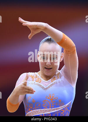 Doha, Katar. 27 Oct, 2018. Tisha Volleman (NED) au sol. GES/gym/Championnats du monde de gymnastique à Doha, Qualification, 27.10.2018 - GES/Gymnastique Artistique Gymnastique/Championnats du Monde : 27.10.2018 - utilisation dans le monde entier | Credit : dpa/Alamy Live News Banque D'Images