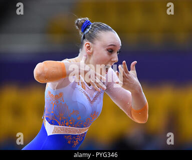 Doha, Katar. 27 Oct, 2018. Tisha Volleman (NED) au sol. GES/gym/Championnats du monde de gymnastique à Doha, Qualification, 27.10.2018 - GES/Gymnastique Artistique Gymnastique/Championnats du Monde : 27.10.2018 - utilisation dans le monde entier | Credit : dpa/Alamy Live News Banque D'Images