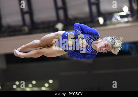 Doha, Katar. 27 Oct, 2018. Riley McCusker (USA) à l'aller. GES/gym/Championnats du monde de gymnastique à Doha, Qualification, 27.10.2018 - GES/Gymnastique Artistique Gymnastique/Championnats du Monde : 27.10.2018 - utilisation dans le monde entier | Credit : dpa/Alamy Live News Banque D'Images