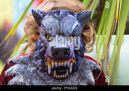 Poole, Dorset, UK. 27 octobre 2018. Poole, pour la première fois, un festival zombie, un spook-tacular événement et parade avec prix de la pire robe zombie. Renverser sur une foule vraiment froid, mais sec, jour pour prendre part ou regarder l'événement effrayant. Credit : Carolyn Jenkins/Alamy Live News Banque D'Images