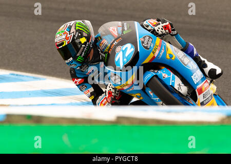 Melbourne, Australie. 28 Oct 2018. Alex Marquez durant le réchauffage au Michelin 2018 Grand Prix Moto d'Australie , Australie le 28 octobre 2018. Crédit : Dave Hewison Sports/Alamy Live News Banque D'Images