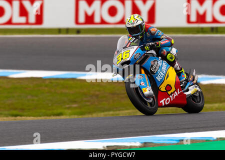 Melbourne, Australie. 28 Oct 2018. Joan Mir durant le réchauffage au Michelin 2018 Grand Prix Moto d'Australie , Australie le 28 octobre 2018. Crédit : Dave Hewison Sports/Alamy Live News Banque D'Images