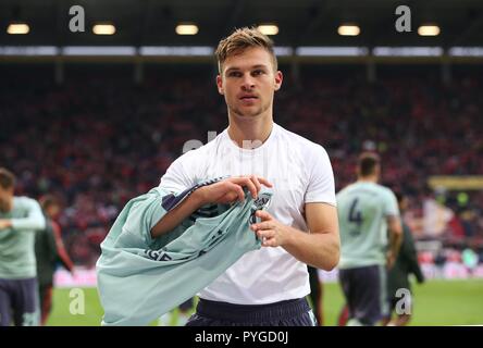 Mainz, Allemagne. 27 Oct, 2018 : 27.10.2018 Fuvuball. firo, football : 1. Saison 2018/2019, Bundesliga FSV FSV FSV Mainz 05 - FC Bayern Munich Munich FCB Joshua Kimmich, | Conditions de crédit dans le monde entier : dpa/Alamy Live News Banque D'Images