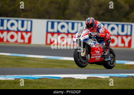 Melbourne, Australie. Dimanche, 28 octobre, 2018. Phillip Island, Australie. Réchauffer. Danilo Petrucci, Alma Pramac Ducati MotoGP Team. Credit : Russell Hunter/Alamy Live News Banque D'Images