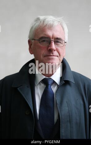 Londres, Royaume-Uni, 28 Oct 2018. Shadow Chancellor John McDonnell vu à la BBC à Londres. Credit : WFPA/Alamy Live News Banque D'Images