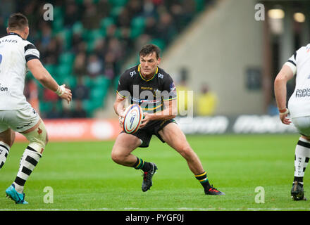 Northampton, Royaume-Uni. 27 octobre 2018. George Furbank de Northampton Saints au cours de la Premiership Rugby Cup match entre Northampton Saints et Bristol les ours. Andrew Taylor/Alamy Live News Banque D'Images