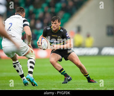 Northampton, Royaume-Uni. 27 octobre 2018. George Furbank de Northampton Saints au cours de la Premiership Rugby Cup match entre Northampton Saints et Bristol les ours. Andrew Taylor/Alamy Live News Banque D'Images