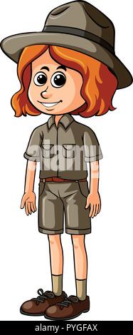 Zookeeper en uniforme brun illustration Illustration de Vecteur