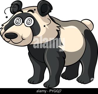 Panda avec dizzy yeux illustration Illustration de Vecteur