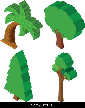 La conception 3D pour différents types d'arbres illustration Illustration de Vecteur