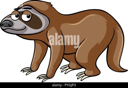 Sloth avec yeux endormis illustration Illustration de Vecteur