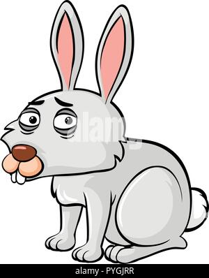 Lapin au visage endormi illustration Illustration de Vecteur