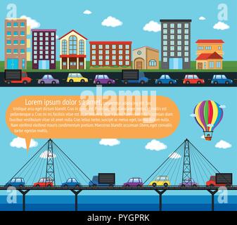 Scène de ville Inforgraphic avec illustration des routes Illustration de Vecteur