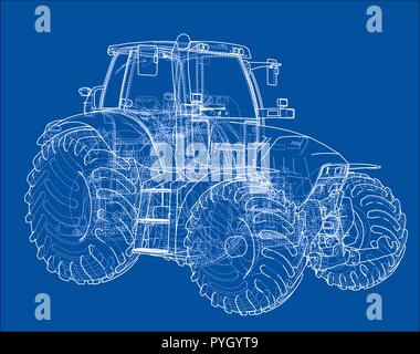 Tracteur agricole Concept. Vector Illustration de Vecteur
