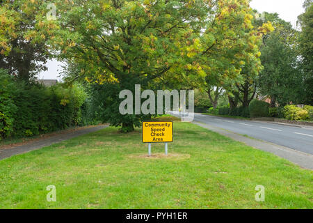 Vérification de la vitesse de la communauté area identifiez-UK Cheshire Sandbach Banque D'Images