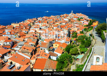 Piran. Région de l'Istrie slovène. La Slovénie, l'Europe. Banque D'Images