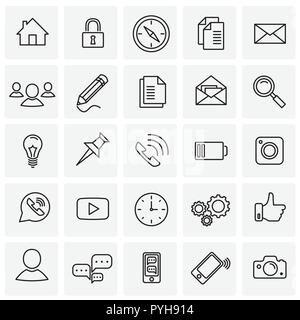 La configuration de la communication sociale sur les carreaux fond blanc Illustration de Vecteur