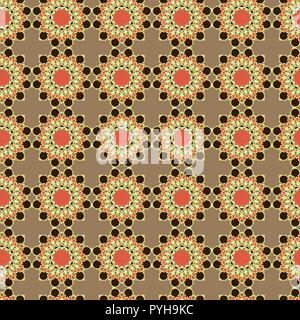 Transparente avec motif décoratif abstrait formes abstraites en rouge, kaki et marron hues, dessin à la main vecteur sur l'arrière-plan pâle Illustration de Vecteur