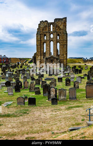 Tynemouth Castle et Prieuré Banque D'Images