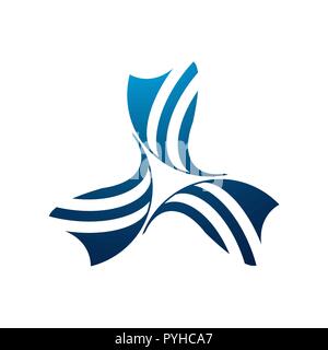 Logo de l'énergie éolienne et de l'icône Modèle d'élément Illustration de Vecteur