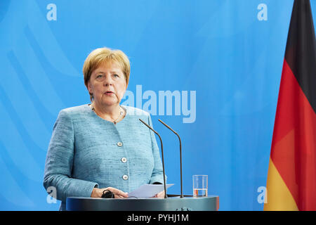 Berlin, Allemagne - La Chancelière allemande Angela Merkel. Banque D'Images