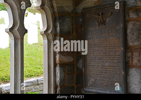 La Maison de la mémoire de Raleigh au cimetière Oakwood comprend des comprimés qui concernent la participation de la Caroline du Nord à partir de la guerre révolutionnaire au Vietnam. Banque D'Images