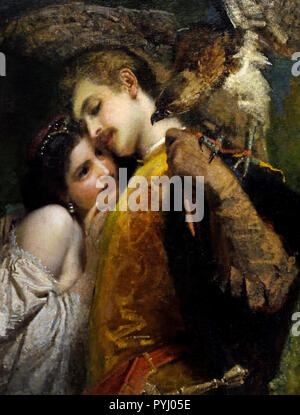 - Le Crillon le Falconer 1863 Tranquillo Cremona (1837- 1878) l'Italie, l'italien. Banque D'Images