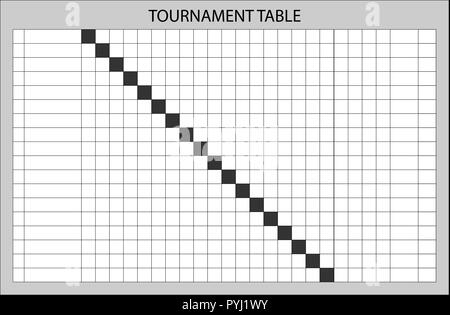 Tableau des résultats de l'équipe modèle. Résumé Table de tournoi. Vector Illustration de Vecteur