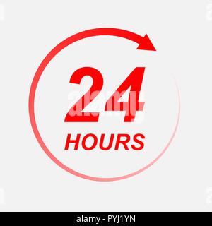 Vingt-quatre heures, le vecteur icône Illustration de Vecteur
