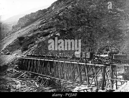 Devil's Gate Bridge, Weber County, Utah 1869. Banque D'Images