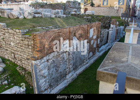 L'Italie, Brescia - 24 décembre 2017 : le point de vue ruines de Foro Romano du Capitole, ancien temple romain, Site du patrimoine mondial de l'UNESCO le 24 décembre 2017 Banque D'Images