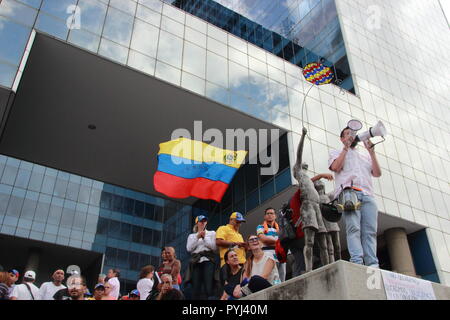 Caracas, Venezuela, 07 avril 2018 : les dirigeants de l'Opposition contre Nicolas Maduro gouvernement dictature s'adresse à des personnes Banque D'Images