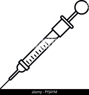 Icône petite seringue style du contour, Illustration de Vecteur