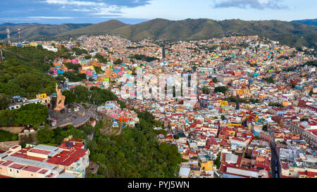 Vue aérienne de Guanajuato, Mexique Banque D'Images