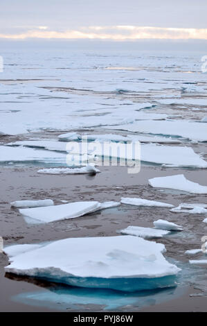 La glace est poussée à l'opposé de la coque du garde-côte de Healy le 26 août 2009. Banque D'Images