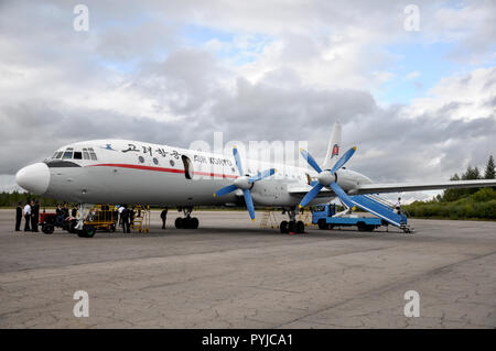 9/01/2018, Samjiyong, North-Korea : Avion de l'Ancienne Russie 60ou 70 est toujours d'être régulièrement utilisé pour l'aviation civile en North-Korea Banque D'Images