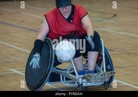 Brentwood, Royaume-Uni. 28 octobre 2018. Grande-Bretagne Rugby en fauteuil roulant Rugby en fauteuil roulant de la femme du célèbre événement # thisgirlcan au centre Brentwood Essex Brentwood,Ian Davidson Crédit/Alamy Live News Banque D'Images