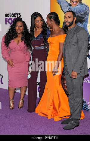 NEW YORK, NY - 28 OCTOBRE : (L-R) Acteurs Amber Riley, Tiffany Haddish, Tika Sumpter et Omari Hardwick assister à 'Nobody's Fool' New York Premiere à AMC Lincoln Square Theatre le 28 octobre 2018 dans la ville de New York. Credit : Ron Adar/Alamy Live News Banque D'Images