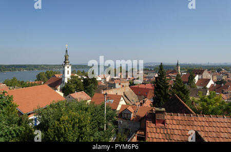 Voir au-dessus de la vieille ville de Belgrade Zemun Banque D'Images