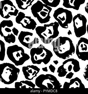 Noir et blanc transparent motif léopard. Texture grunge peau d'animal. Vector illustration. Illustration de Vecteur