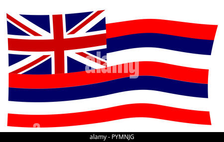 Le drapeau de l'état de l'état d'Hawaii waving Banque D'Images