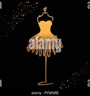 Mannequin sur mesure l'icône de mode sur fond noir Illustration de Vecteur